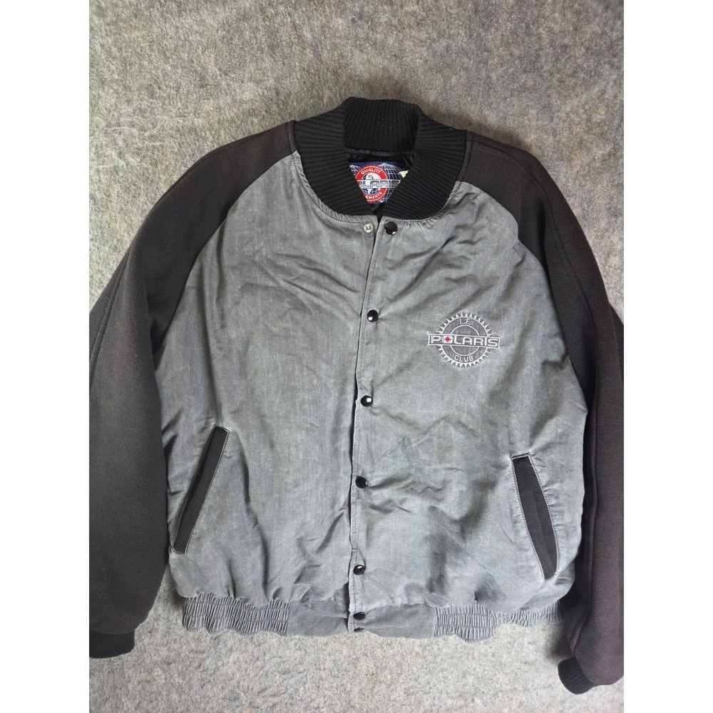 Vintage 90s Polaris Bomber Jacket Men's Large Y2K Quilted Snap Up 1995 Club